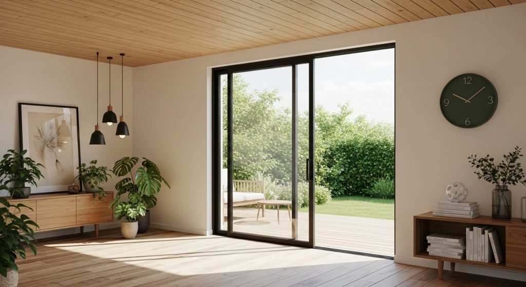 aluminium-skyvedører-ytterdør-i-aluminium-og-glass skyvedører til veranda