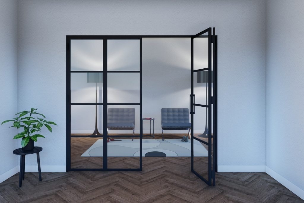 Foldedør uten skinne – moderne og plassbesparende design for ulike rom.