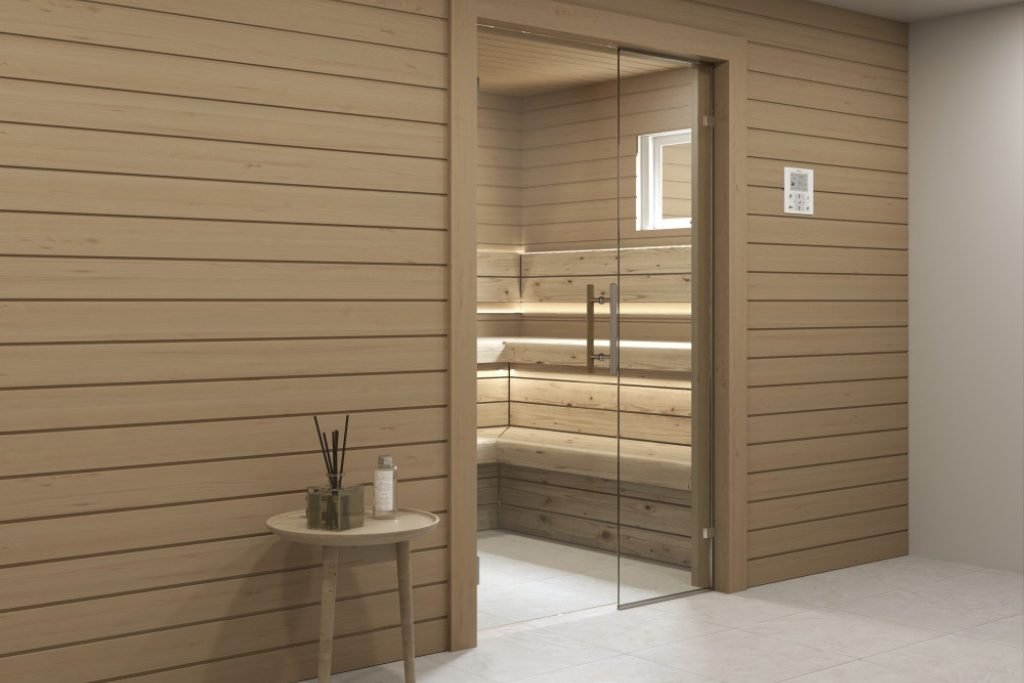 Sauna dør i glass for stilfull design